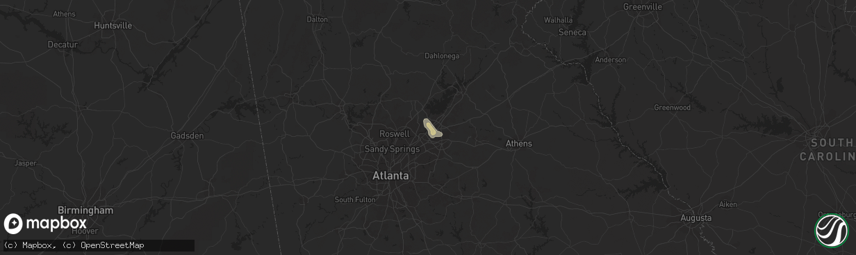 Hail map in Suwanee, GA on May 31, 2015