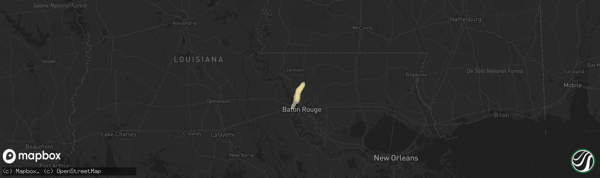 Hail map in Zachary, LA on May 31, 2015