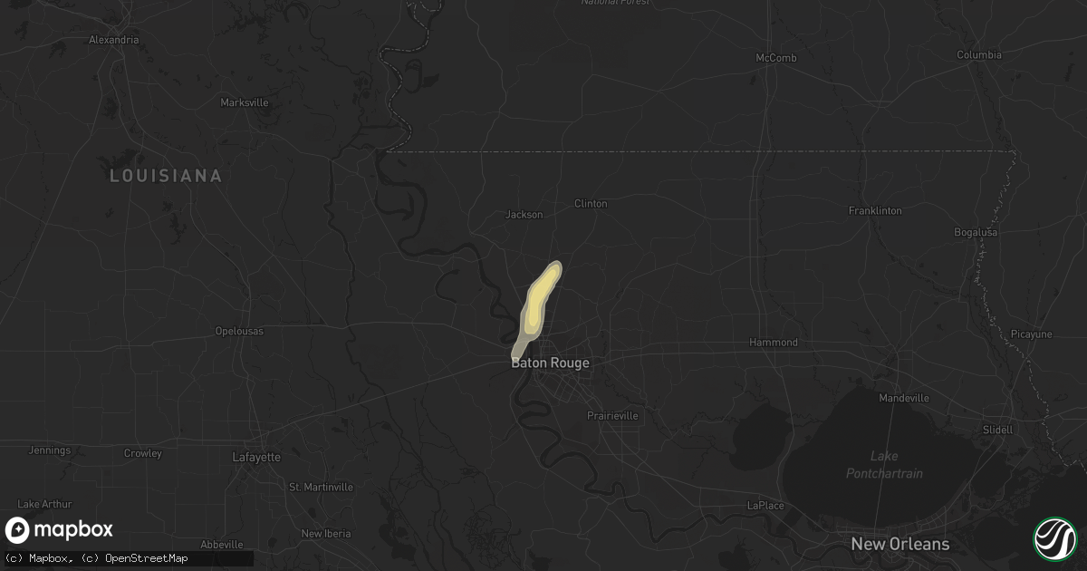 Hail map in Zachary, LA on May 31, 2015
