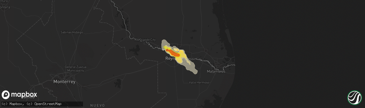 Hail map in Alamo, TX on May 31, 2016