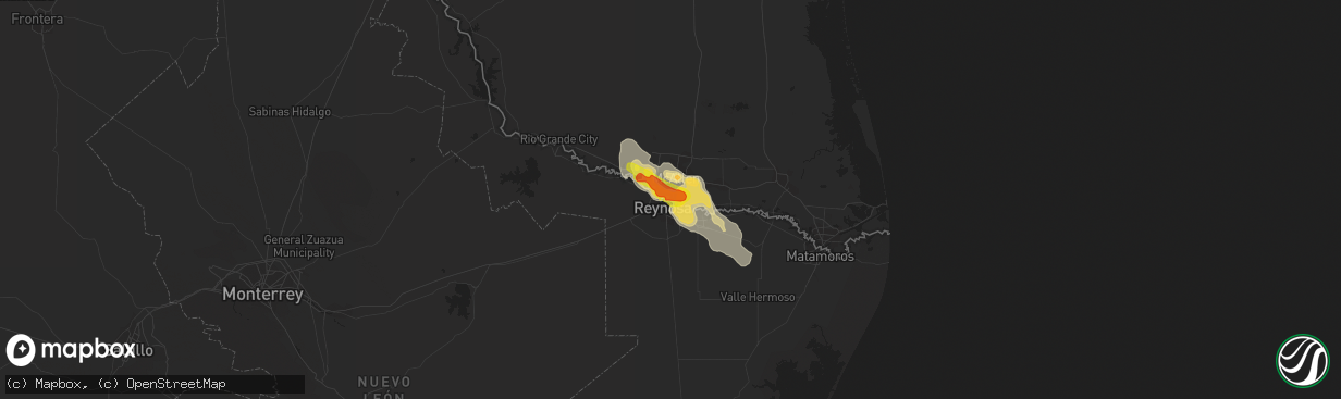 Hail map in Hidalgo, TX on May 31, 2016