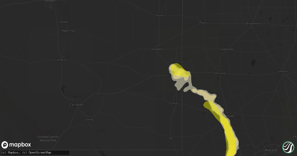 Hail map in Hobbs, NM on May 31, 2016