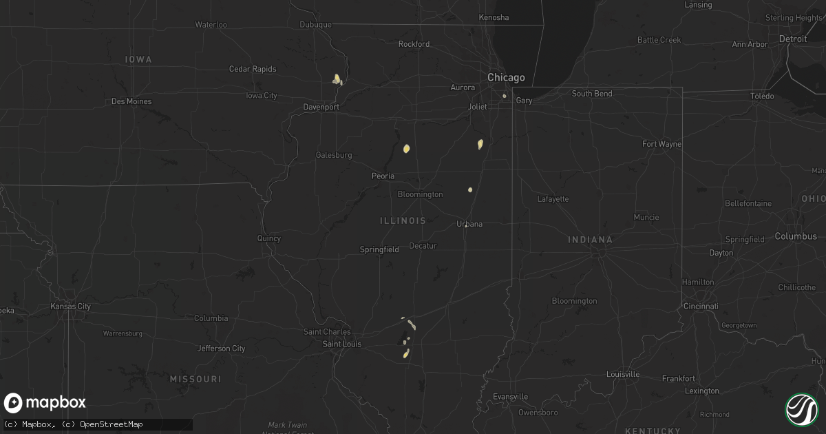 Hail map in Illinois on May 31, 2016