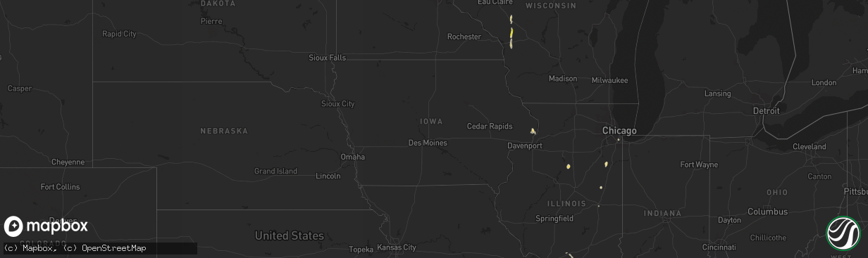 Hail map in Iowa on May 31, 2016