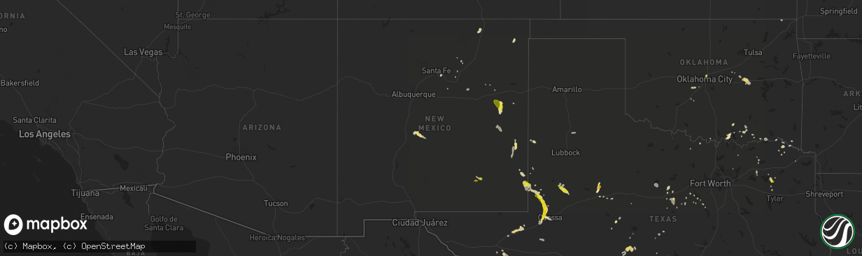 Hail map in New Mexico on May 31, 2016