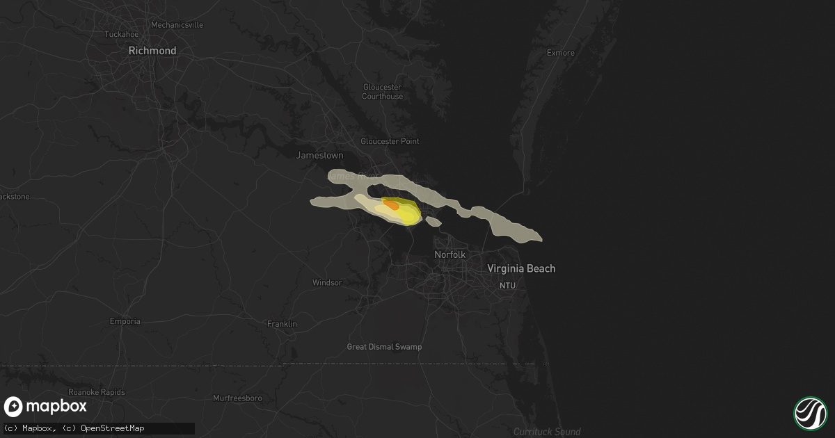 Hail map in Hampton, VA on May 31, 2017