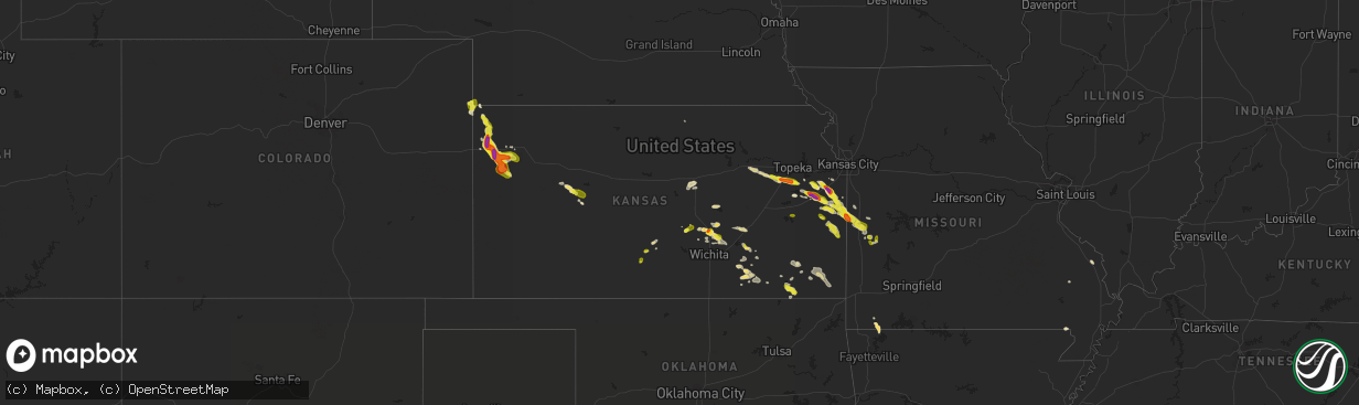 Hail map in Kansas on May 31, 2017