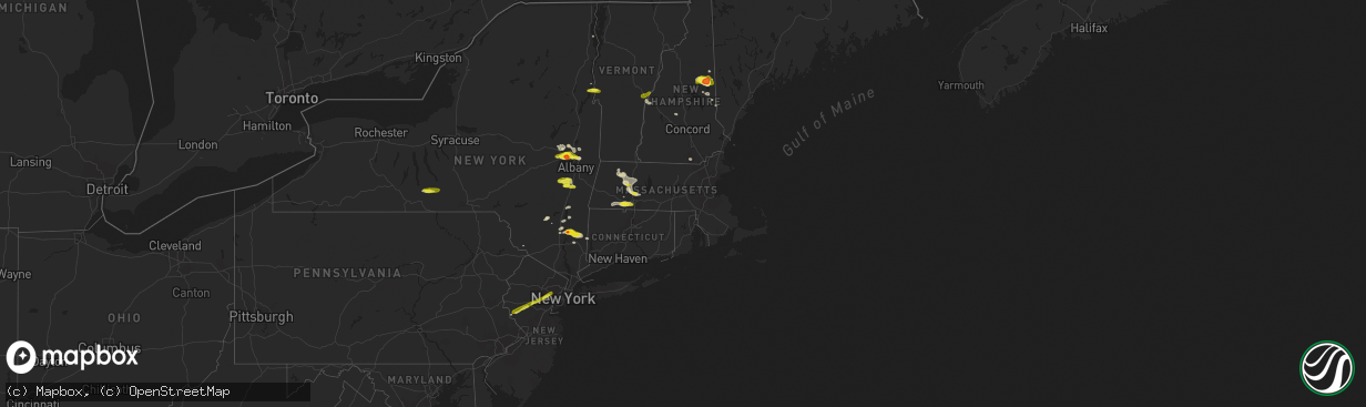 Hail map in Massachusetts on May 31, 2017