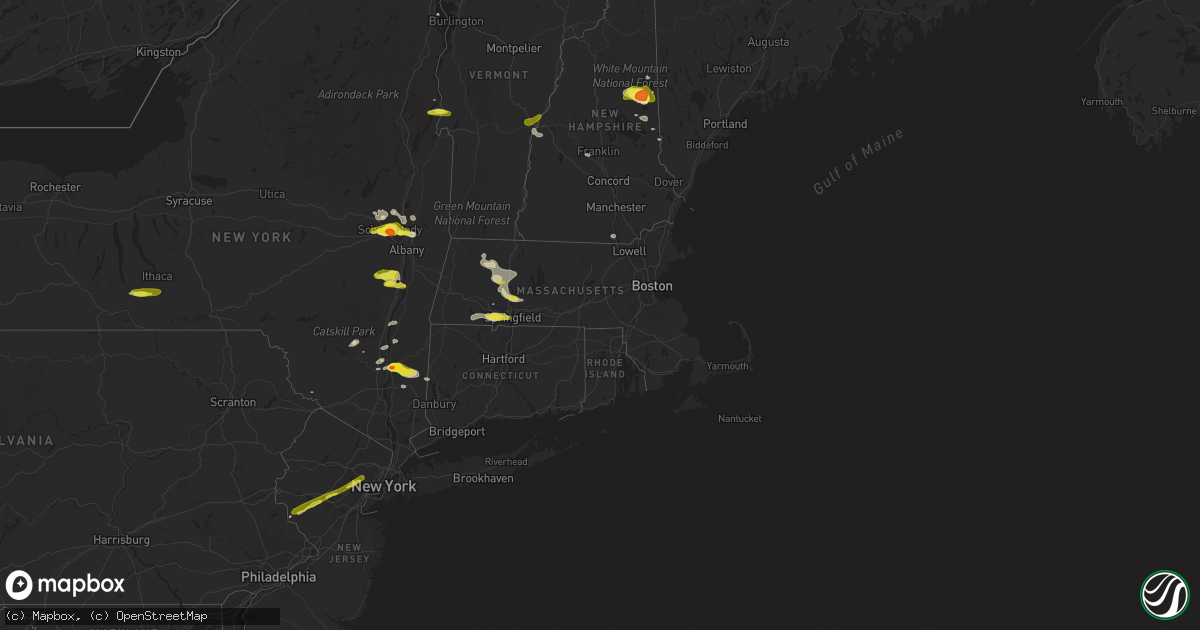 Hail map in Massachusetts on May 31, 2017
