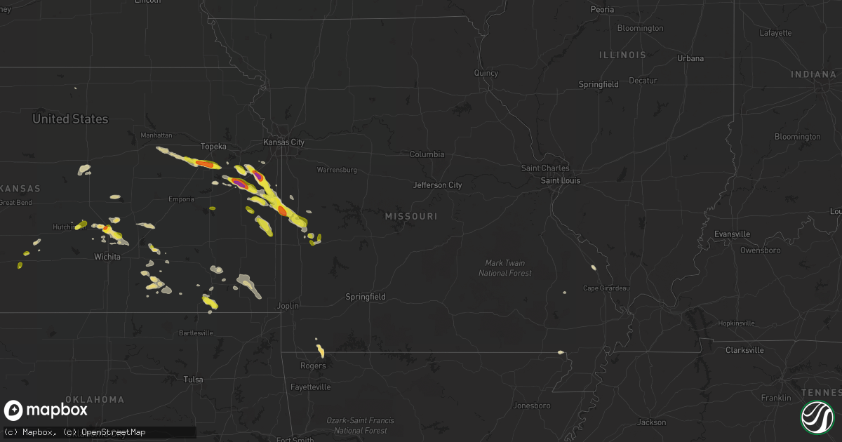 Hail map in Missouri on May 31, 2017