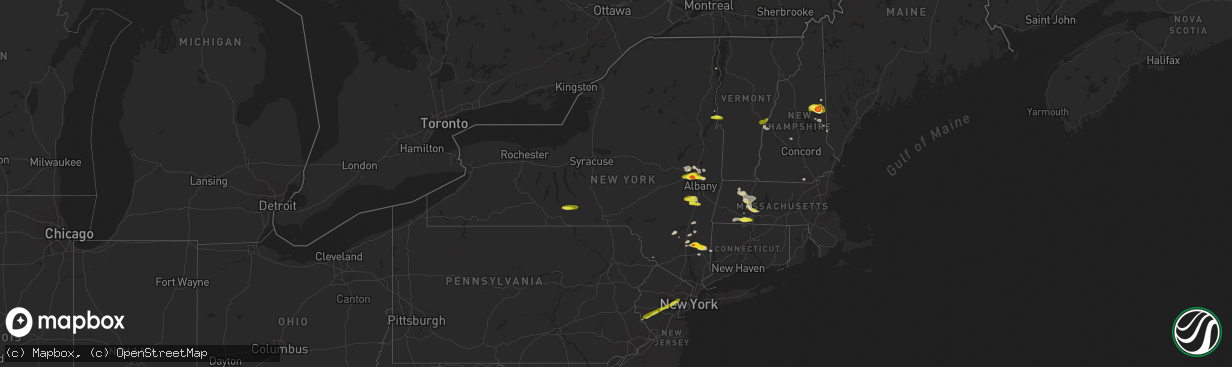 Hail map in New York on May 31, 2017