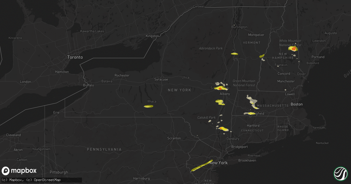 Hail map in New York on May 31, 2017