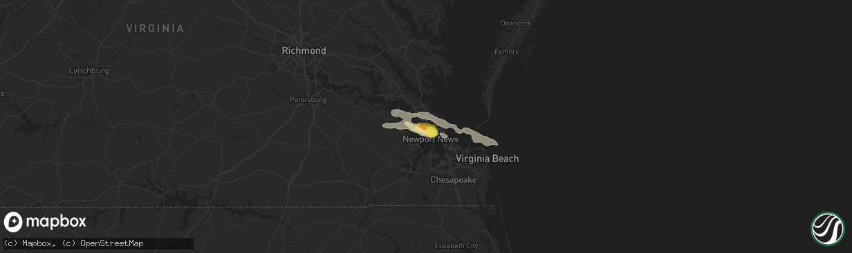 Hail map in Newport News, VA on May 31, 2017