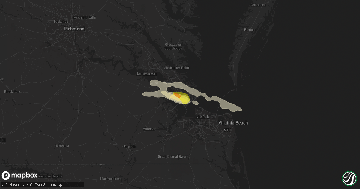 Hail map in Newport News, VA on May 31, 2017