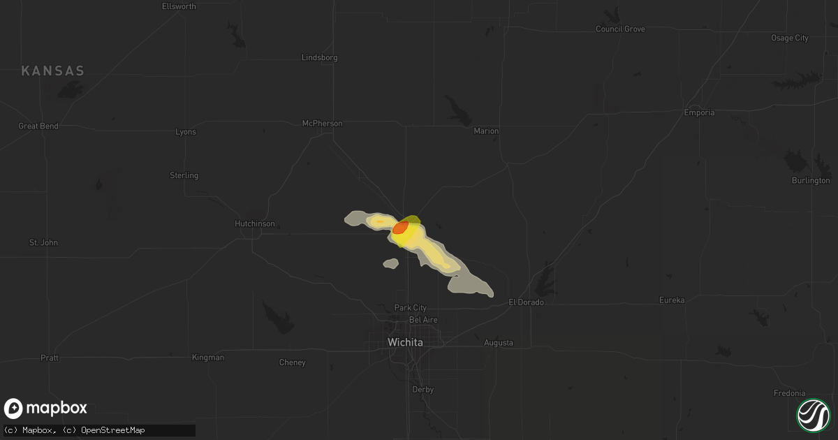 Hail map in Newton, KS on May 31, 2017