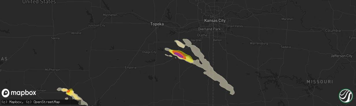 Hail map in Ottawa, KS on May 31, 2017