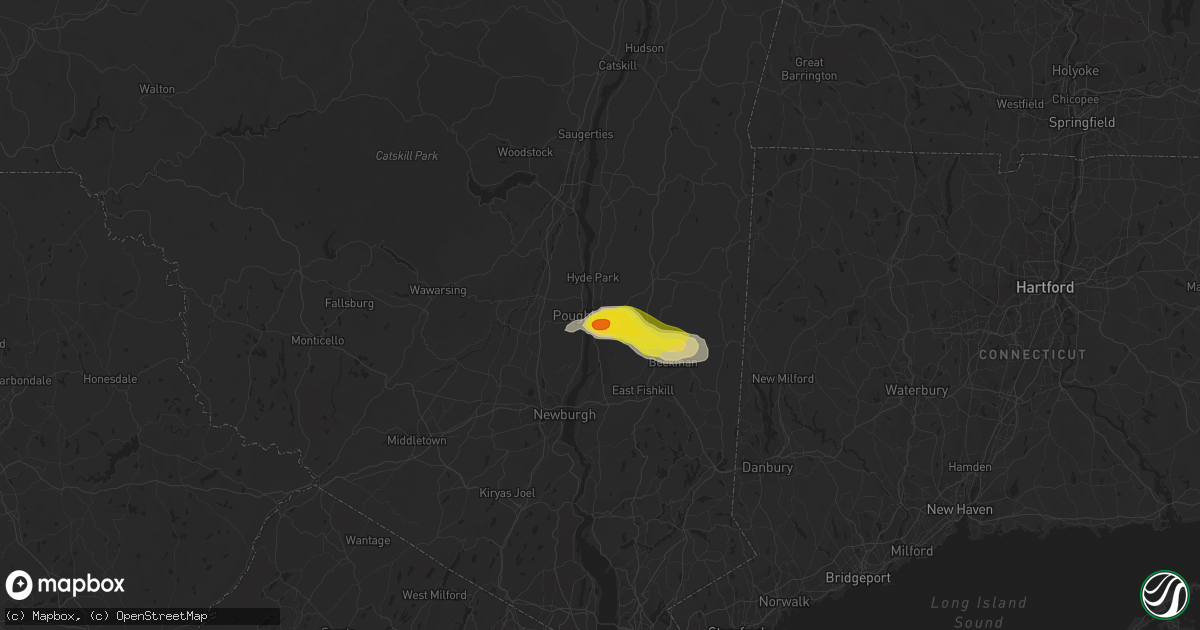 Hail map in Poughkeepsie, NY on May 31, 2017