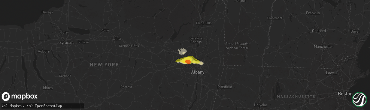 Hail map in Schenectady, NY on May 31, 2017