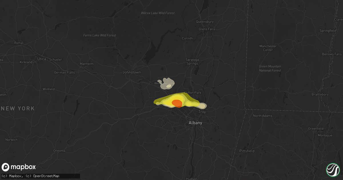 Hail map in Schenectady, NY on May 31, 2017