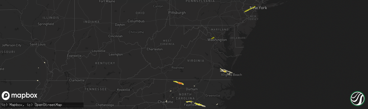 Hail map in Virginia on May 31, 2017