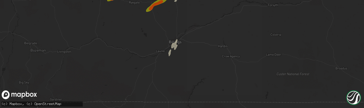 Hail map in Billings, MT on May 31, 2018