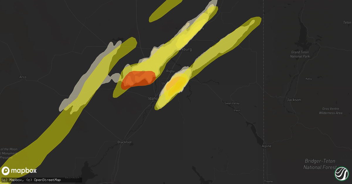 Hail map in Idaho Falls, ID on May 31, 2018