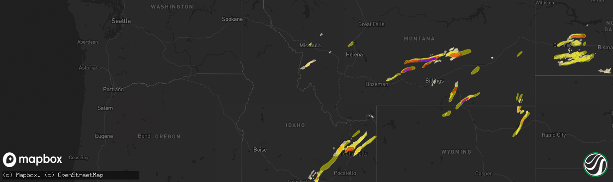 Hail map in Idaho on May 31, 2018