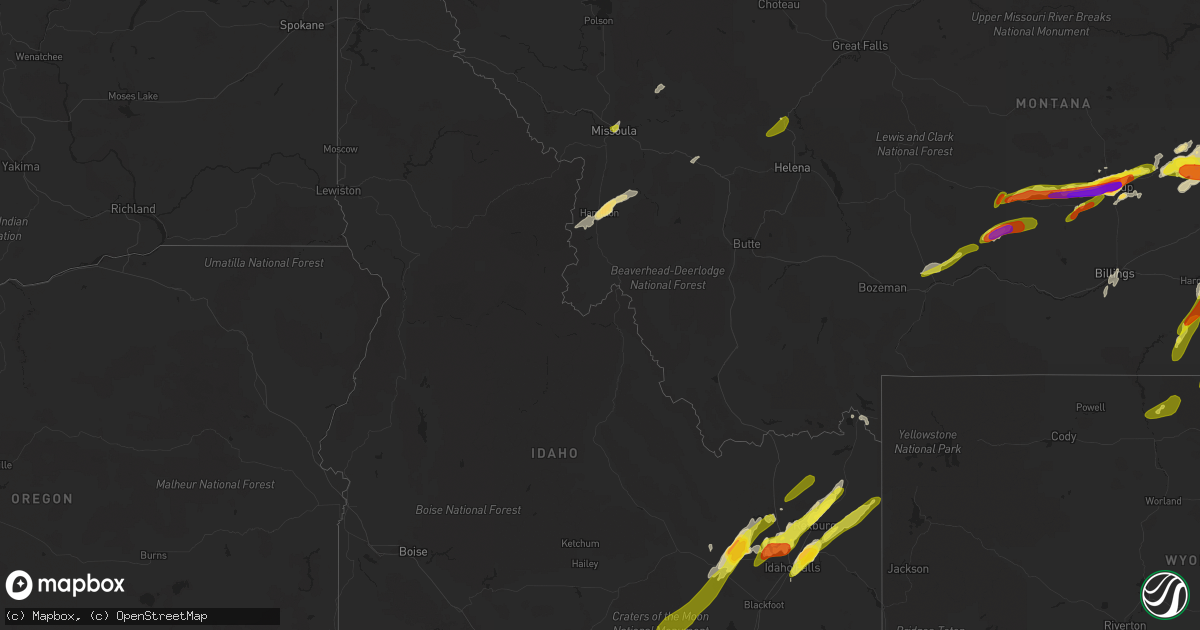 Hail map in Idaho on May 31, 2018