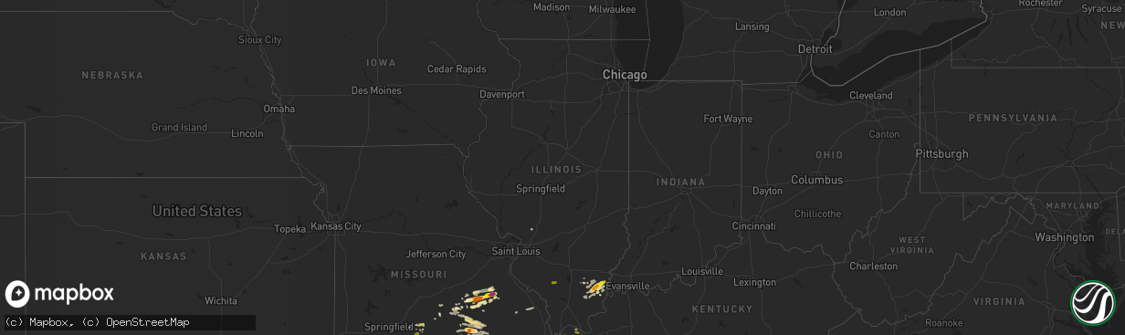 Hail map in Illinois on May 31, 2018