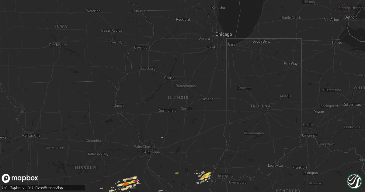 Hail map in Illinois on May 31, 2018