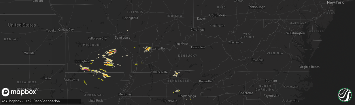 Hail map in Kentucky on May 31, 2018