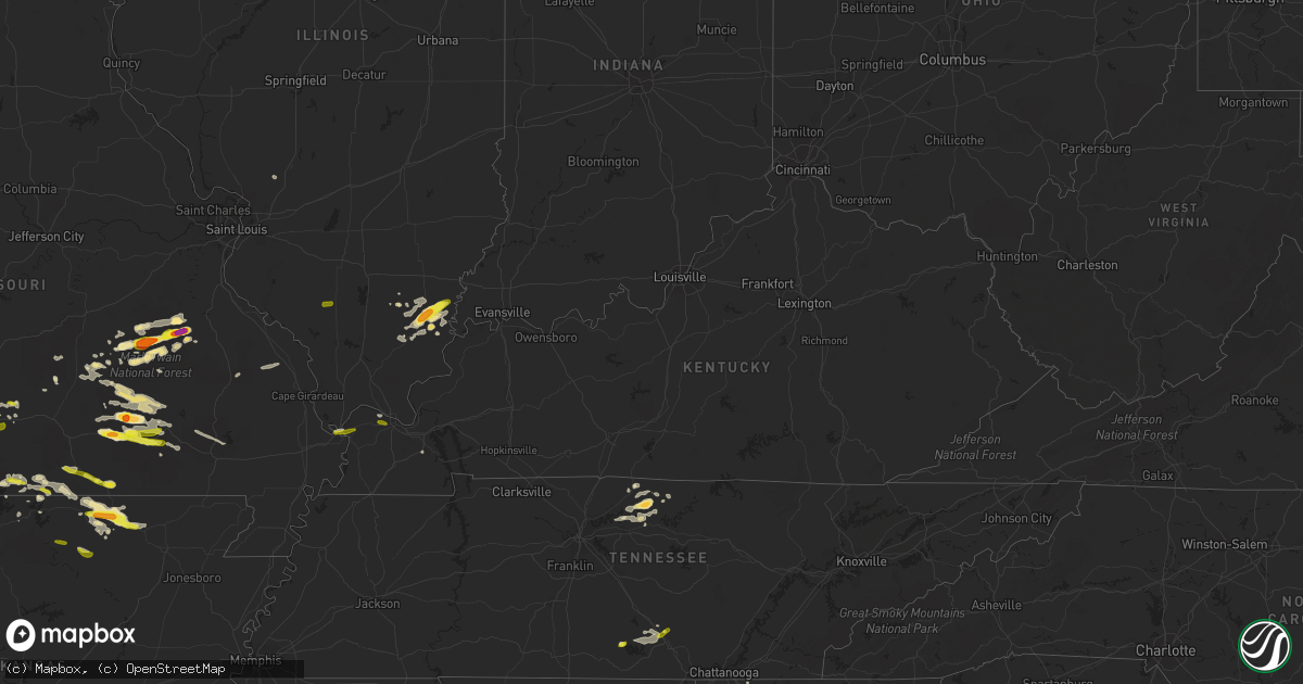 Hail map in Kentucky on May 31, 2018