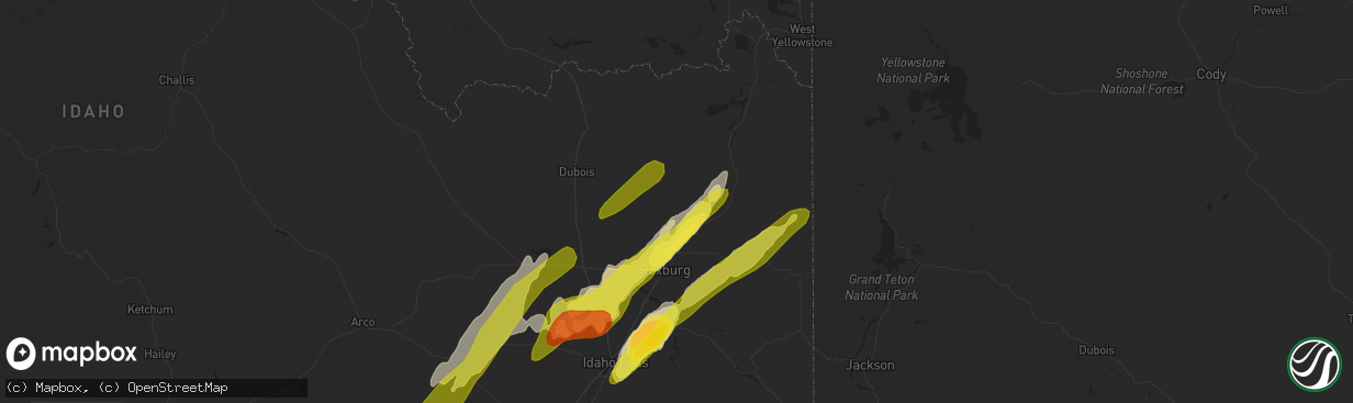 Hail map in Saint Anthony, ID on May 31, 2018