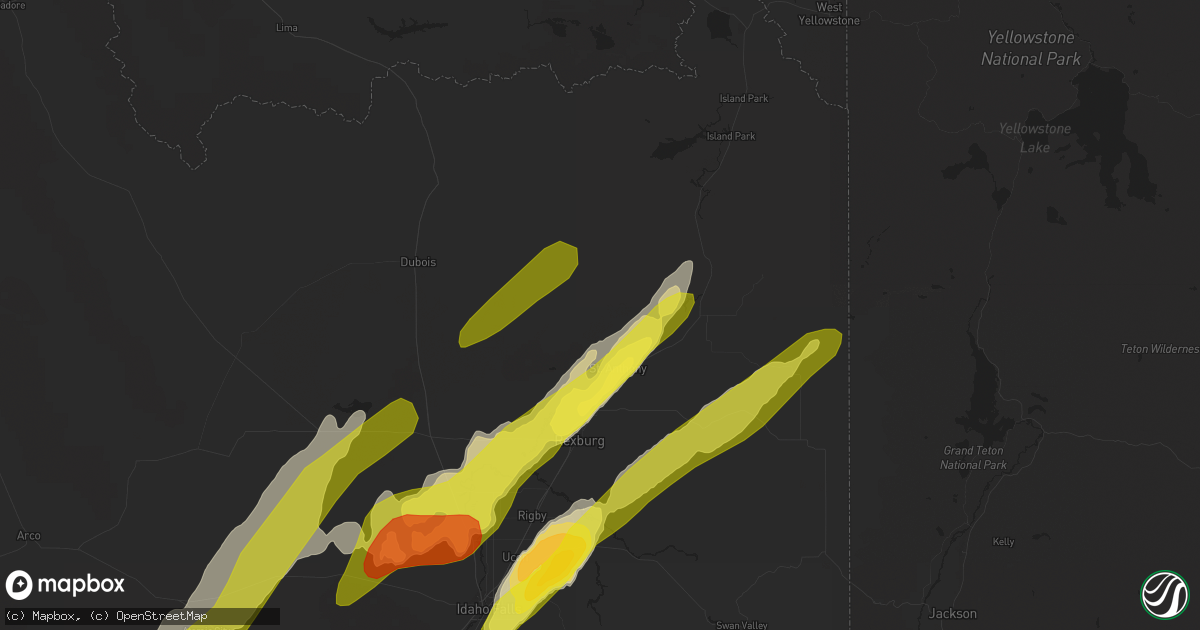 Hail map in Saint Anthony, ID on May 31, 2018