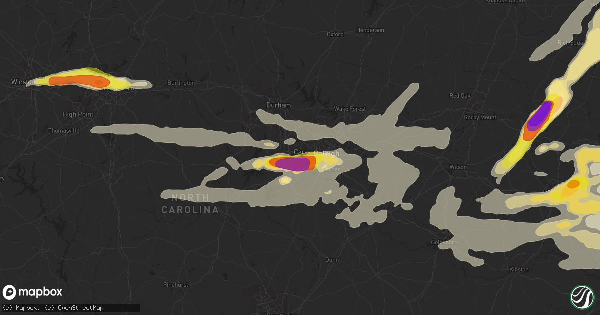 Hail map in Cary, NC on May 31, 2019