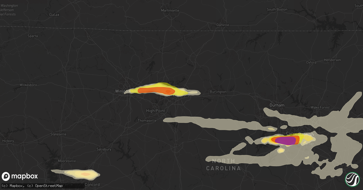 Hail map in Greensboro, NC on May 31, 2019