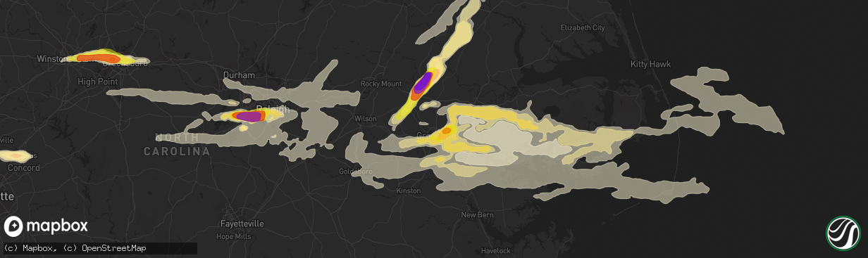 Hail map in Greenville, NC on May 31, 2019