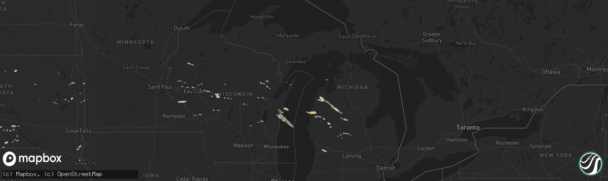 Hail map in Michigan on May 31, 2019