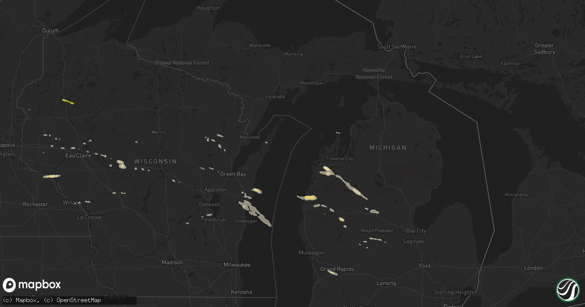 Hail map in Michigan on May 31, 2019