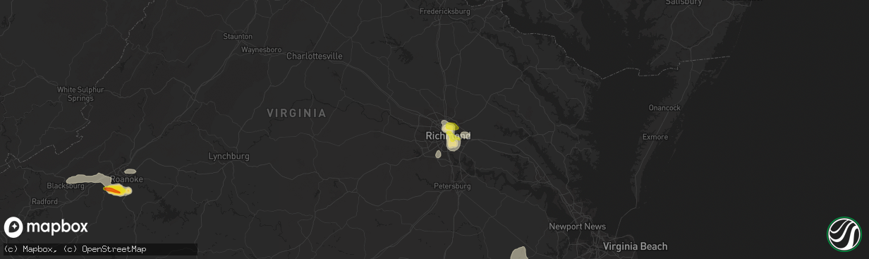 Hail map in Richmond, VA on May 31, 2019