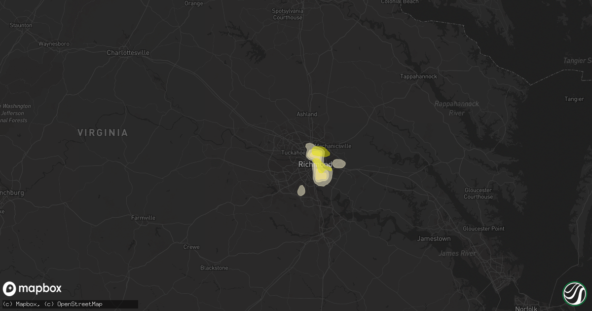 Hail map in Richmond, VA on May 31, 2019
