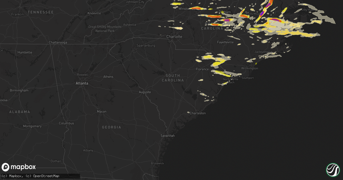 Hail map in South Carolina on May 31, 2019