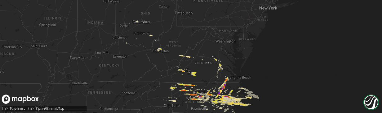 Hail map in Virginia on May 31, 2019