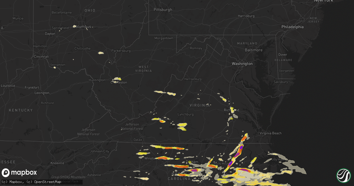 Hail map in Virginia on May 31, 2019