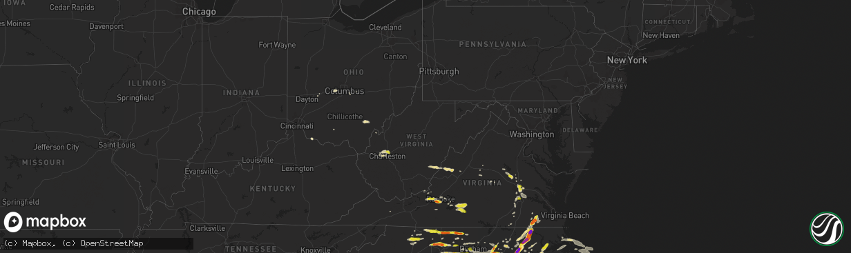 Hail map in West Virginia on May 31, 2019