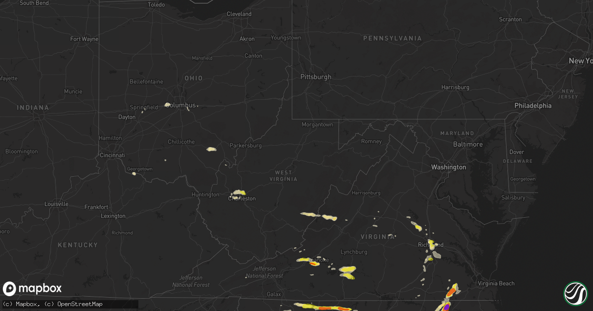 Hail map in West Virginia on May 31, 2019