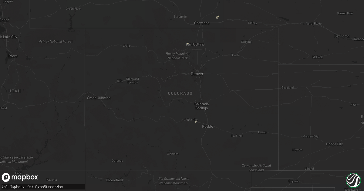 Hail map in Colorado on May 31, 2020