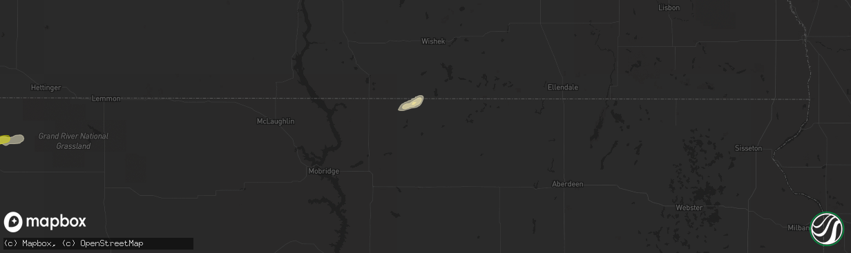 Hail map in Eureka, SD on May 31, 2020