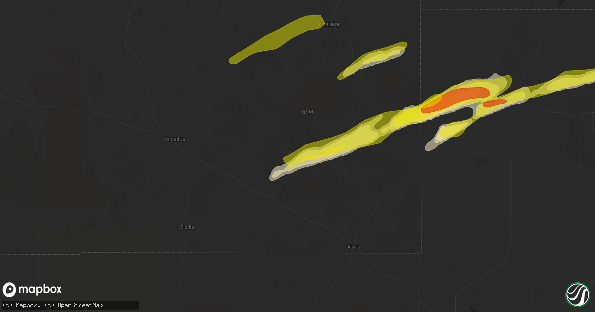 Hail map in Hammond, MT on May 31, 2020