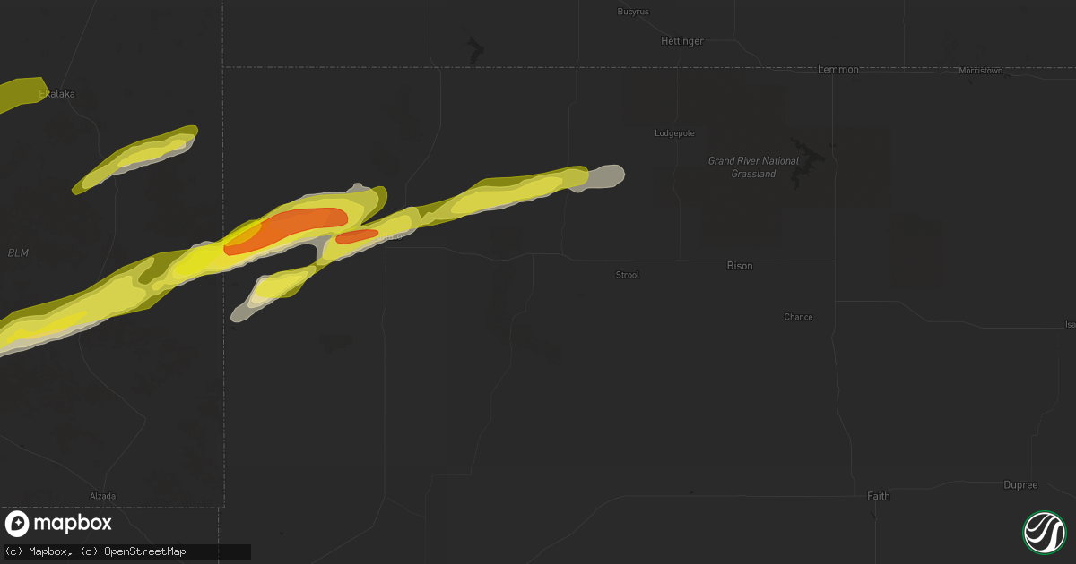 Hail map in Reva, SD on May 31, 2020